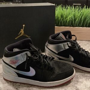 Nike Air Jordan Black and Metallic Sneakers